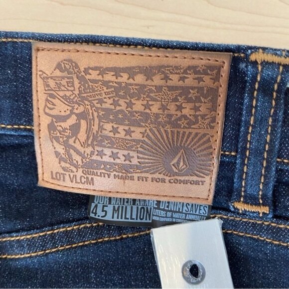 Volcom men jeans 2X4 skinny dark blue stretchy denim conscious water size 34 - Picture 6 of 11